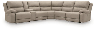 Narwhal Place 6-Piece Reclining Sectional with Storage Console Faux Leather
