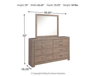 Culverbach King Panel Bed, Dresser, Mirror, Chest and Nightstand