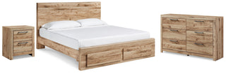 Hyanna Queen Panel Storage Bed with Dresser and Nightstand