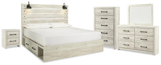 Cambeck King Panel Storage Bed, Dresser, Mirror, Chest and Nightstand