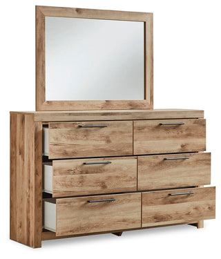 Hyanna Full Panel Bed with 2 Side Storage, Dresser and Mirror