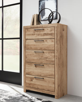 Hyanna Queen Panel Storage Bed, Dresser, Mirror, Chest and 2 Nightstands