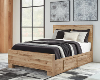 Hyanna Twin Panel Bed with 2 Side Storage, Dresser and Mirror