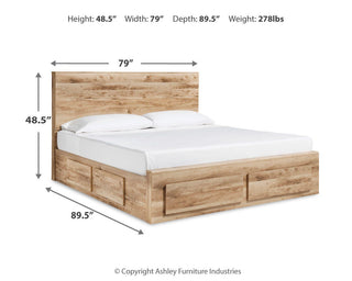 Hyanna Panel Storage Bed with 2 Under Bed Storage Drawers - King