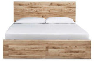 Hyanna King Panel Storage Bed, Dresser, Mirror and Nightstand