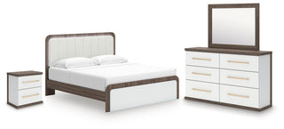 Kendanport King Platform Bed, Dresser, Mirror and Nightstand