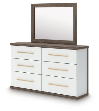 Kendanport Queen Upholstered Bed, Dresser, Mirror and Nightstand