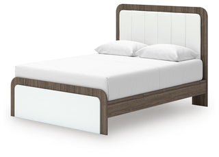 Kendanport Queen Upholstered Bed, Dresser, Mirror and Nightstand