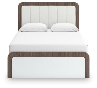 Kendanport Queen Upholstered Bed, Dresser and Nightstand