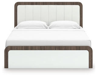 Kendanport King Upholstered Bed, Dresser and Mirror