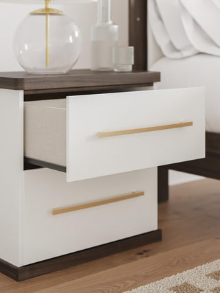 Kendanport Queen Upholstered Bed, Dresser and Nightstand