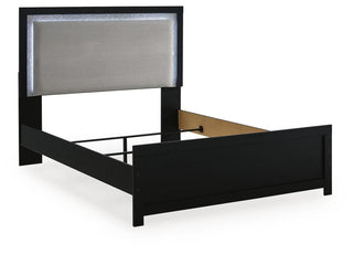 Maeling Upholstered Panel Bed - Black, Queen