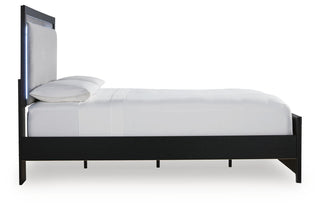 Maeling Upholstered Panel Bed - Black, Queen