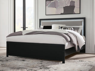 Maeling Upholstered Panel Bed - Black, King