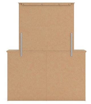 Makidern Full Panel Storage Bed, Dresser and Mirror