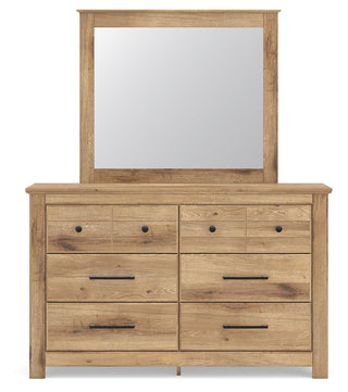 Makidern Full Panel Storage Bed, Dresser and Mirror