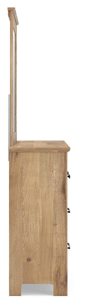 Makidern Full Panel Storage Bed, Dresser and Mirror