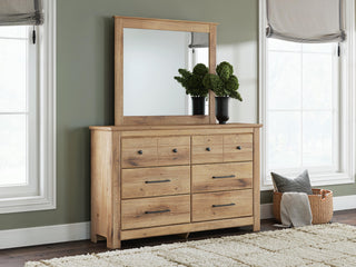 Makidern Queen Panel Storage Bed, Dresser and Mirror