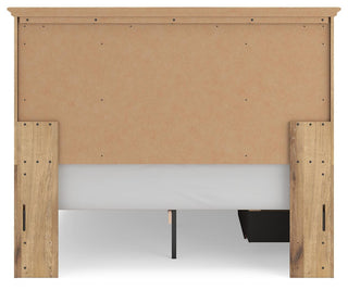 Makidern Queen Panel Bed with Storage, Dresser and Mirror