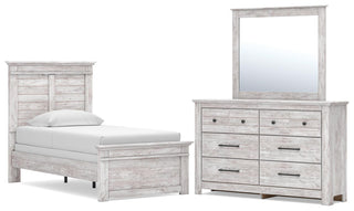Makidern Twin Panel Bed, Dresser and Mirror