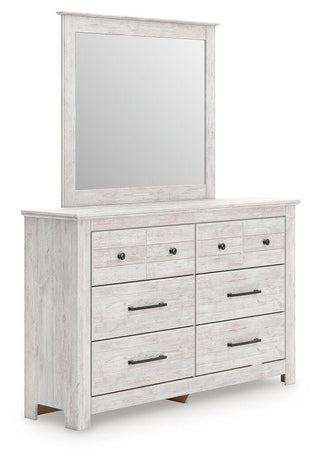 Makidern Twin Panel Storage Bed, Dresser and Mirror