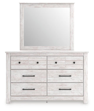 Makidern Full Panel Storage Bed, Dresser and Mirror