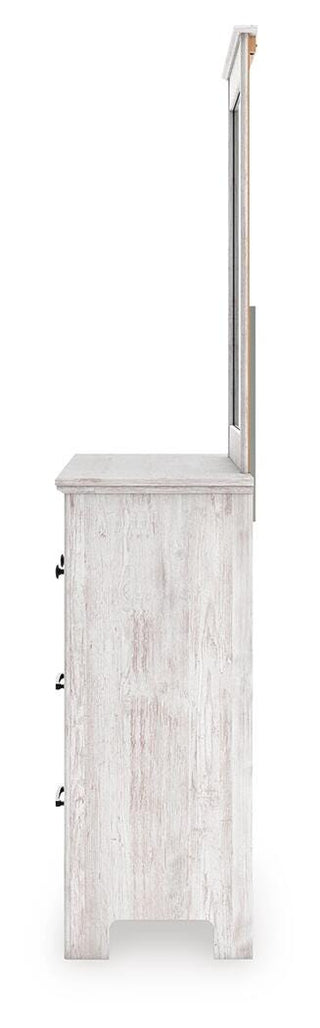 Makidern Twin Panel Storage Bed, Dresser and Mirror