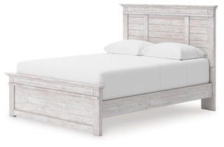 Makidern Queen Panel Bed with Storage, Dresser and Mirror