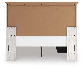 Makidern Queen Panel Bed with Storage, Dresser and Mirror