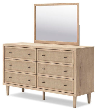 Cielden Queen Upholstered Bed, Dresser and Mirror