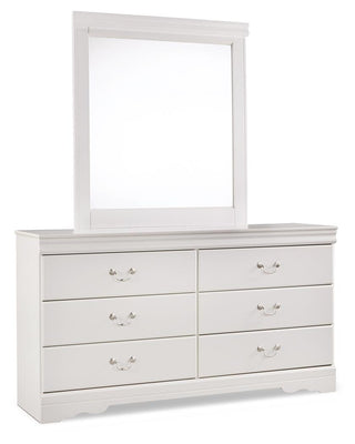 Anarasia Full Sleigh Bed with Dresser and Mirror