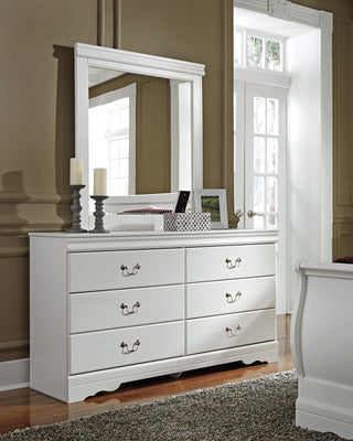 Anarasia Queen Sleigh Bed, Dresser, Mirror and 2 Nightstands