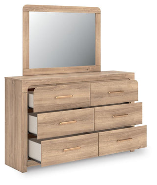Kinlanni Queen Panel Bed, Dresser, Mirror and Nightstand
