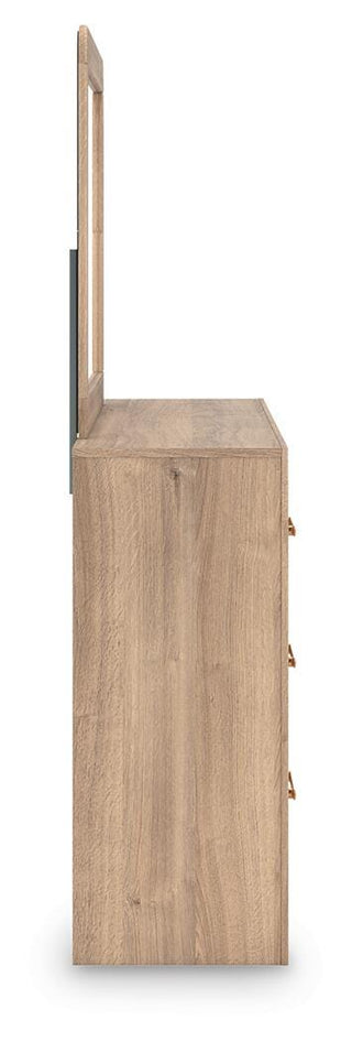 Kinlanni Queen Panel Bed, Dresser, Mirror and Nightstand