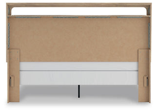 Kinlanni King Upholstered Panel Bed, Dresser, Mirror and Nightstand