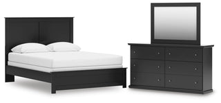 Maribel Queen Panel Bed with Dresser and Mirror