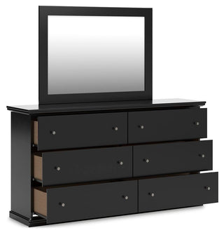 Maribel King Panel Bed with Dresser and Mirror