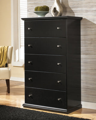 Maribel King Panel Bed, Dresser, Mirror, Chest, and 2 Nightstands