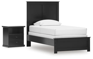 Maribel Twin Panel Bed and Nightstand