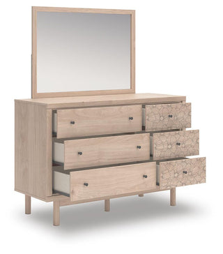 Arloster Full Upholstered Panel Bed, Dresser and Mirror