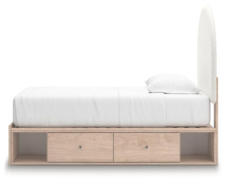 Arloster Twin Upholstered Panel Bed with Storage