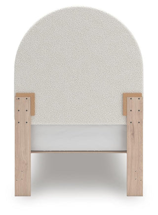 Arloster Twin Upholstered Panel Bed, Dresser and Mirror