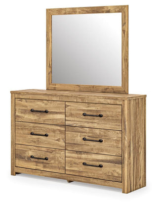 Maystonna King Crossbuck Panel Bed, Dresser, Mirror and Nightstand