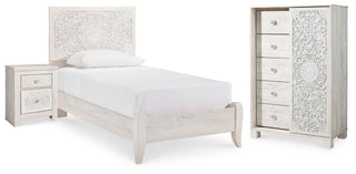 Paxberry Twin Panel Bed, Chest and Nightstand