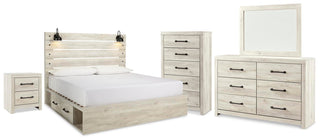Cambeck King Panel Storage Bed, Dresser, Mirror, Chest and Nightstand