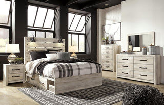 Cambeck Queen Panel Storage Bed, Dresser, Mirror, 2 Chests and 2 Nightstands