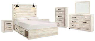 Cambeck Queen Panel Bed with Storage, Dresser, Mirror and 2 Nightstands
