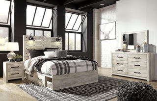 Cambeck Queen Panel Bed with Storage, Dresser, Mirror and 2 Nightstands