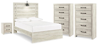 Cambeck Full Panel Storage Bed, 2 Chests and 1 Nightstand