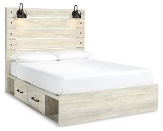 Cambeck Queen Panel Storage Bed and 2 Nightstands